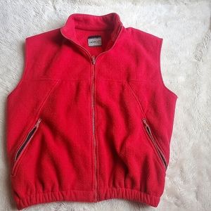 Vtg Vest. Large. Unisex. Adult. Red. Fleece. Tremblant. Zip up.